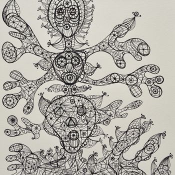 Tekening getiteld "LE MOI BIOLOGIQUE E…" door Salvador  Moreno, Origineel Kunstwerk, Marker
