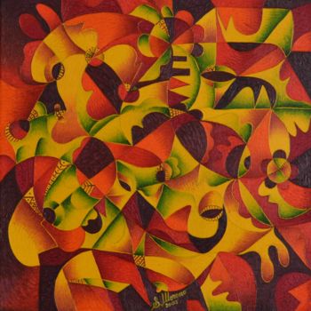Malerei mit dem Titel "NOEL EST AMOUR" von Salvador  Moreno, Original-Kunstwerk, Öl