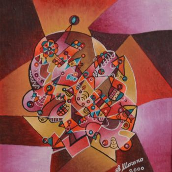 Schilderij getiteld "COMPOSITION MENTALE" door Salvador  Moreno, Origineel Kunstwerk, Olie