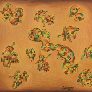 Pintura intitulada "ETRES HUMAINS QUI S…" por Salvador  Moreno, Obras de arte originais, Óleo