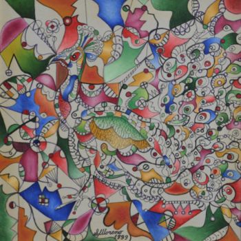Malerei mit dem Titel "INTELLIGENCE EMOTIO…" von Salvador  Moreno, Original-Kunstwerk, Öl