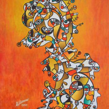 Peinture intitulée "DEMOISELLE ANDALOUSE" par Salvador  Moreno, Œuvre d'art originale, Huile