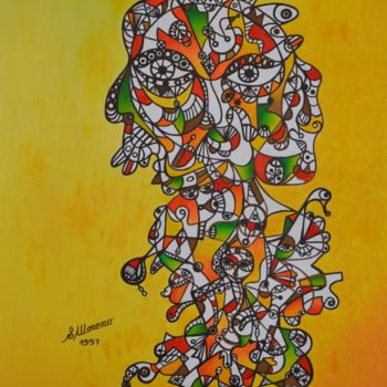 「SOUVENIR D'ANDALOUS…」というタイトルの絵画 Salvador  Morenoによって, オリジナルのアートワーク, オイル