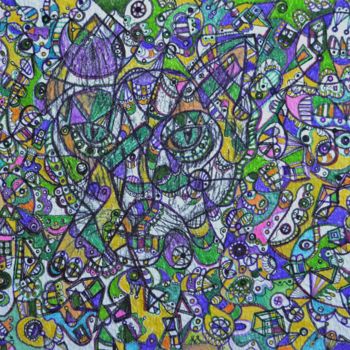 Drawing titled "NATURE INTERIEURE" by Salvador  Moreno, Original Artwork, Marker