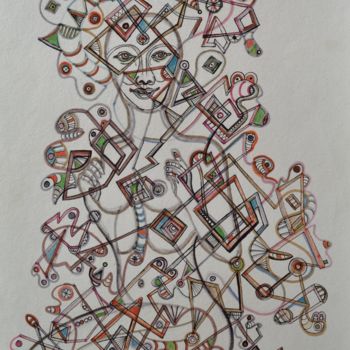 Zeichnungen mit dem Titel "DAME NATURE" von Salvador  Moreno, Original-Kunstwerk, Marker