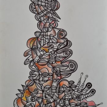 Zeichnungen mit dem Titel "LA CULTURE" von Salvador  Moreno, Original-Kunstwerk, Marker