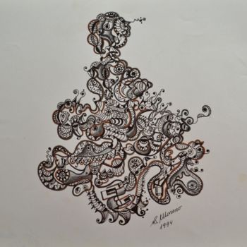 Zeichnungen mit dem Titel "ETRE MYSTIQUE" von Salvador  Moreno, Original-Kunstwerk, Marker