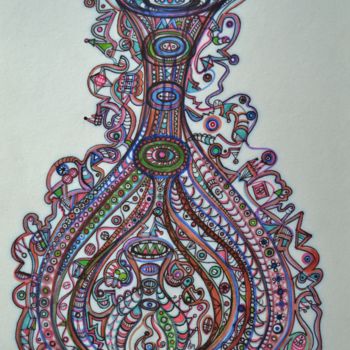 Drawing titled "CERAMIQUE NO2" by Salvador  Moreno, Original Artwork, Marker