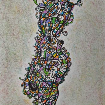Dessin intitulée "ECOSYSTEME" par Salvador  Moreno, Œuvre d'art originale, Marqueur