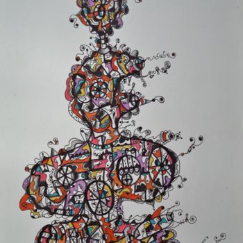 "FORCE DE LA VIE" başlıklı Resim Salvador  Moreno tarafından, Orijinal sanat, Işaretleyici