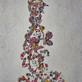 Disegno intitolato "L'ESPOIR 2" da Salvador  Moreno, Opera d'arte originale, Pennarello