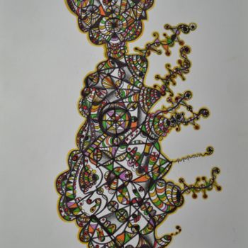 Dessin intitulée "SCIENCES HUMAINES" par Salvador  Moreno, Œuvre d'art originale, Marqueur