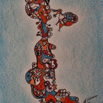 Drawing titled "ETRE DE FANTAISIE" by Salvador  Moreno, Original Artwork, Marker