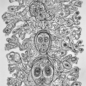 Desenho intitulada "DANS LE SYSTÈME, DO…" por Salvador  Moreno, Obras de arte originais, Marcador