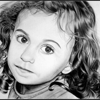 Drawing titled "portrait dessin enf…" by Samos17 Portraitiste, Original Artwork, Pencil