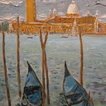 Malerei mit dem Titel "Venezia" von Thomas Harutunyan, Original-Kunstwerk, Öl
