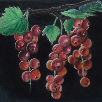 Disegno intitolato "red currant" da Natalia Samoilova, Opera d'arte originale, Pastello