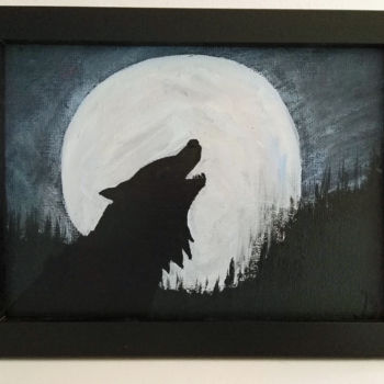 Malerei mit dem Titel "Wolf (Acrylbild auf…" von D-Art / Dagmar Ackerknecht, Original-Kunstwerk, Acryl