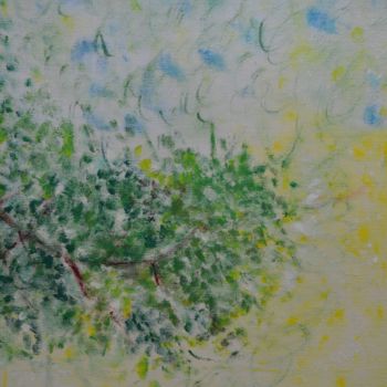 Painting titled "A Branch of Margosa" by Sea J, Original Artwork, Oil