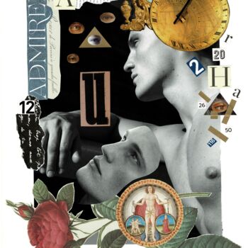 Collages intitulée "Chronos" par Samuel Guerrier, Œuvre d'art originale, Collages