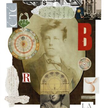 Collages titled "Arthur Rimbaud" by Samuel Guerrier, Original Artwork, Collages