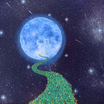 Pintura titulada "Lunar spring" por Samuel Hasenboehler, Obra de arte original, Acrílico Montado en Bastidor de camilla de m…