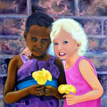 Peinture intitulée "One (Black or White)" par Samuel Momoh (Artsam), Œuvre d'art originale, Huile
