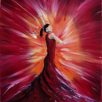 Painting titled "Flamenco" by Samuel Besnard, Original Artwork