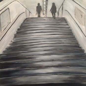 Painting titled "Les escaliers" by Samwell, Original Artwork