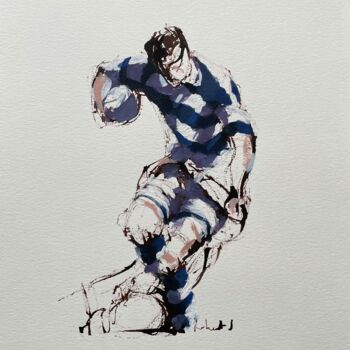 Painting titled "Peinture rugby" by Samuel Robert, Original Artwork, Acrylic