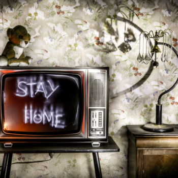 Fotografie mit dem Titel "Stay Home!" von San Art, Original-Kunstwerk, Light Painting