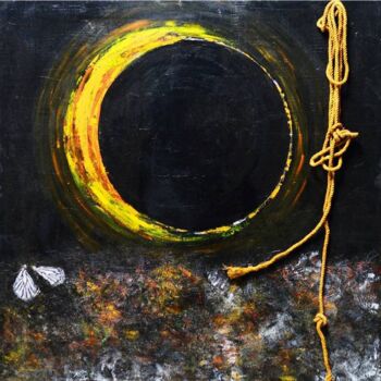 Painting titled "eclipse" by Sana Anwer, Original Artwork, Acrylic