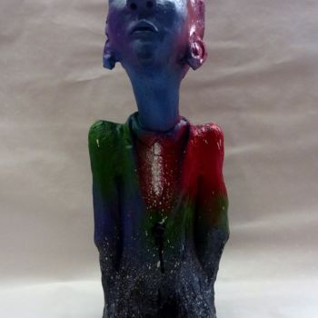 Skulptur mit dem Titel "Qui suis je ? 1/8" von Saname, Original-Kunstwerk, Gips