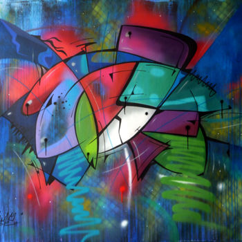 Painting titled "Fish 8" by Saname, Original Artwork, Spray paint
