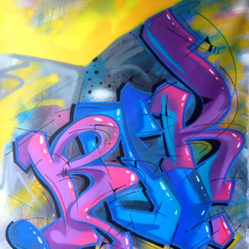 Картина под названием "Rock n°5" - Saname, Подлинное произведение искусства, Рисунок распылителем краски
