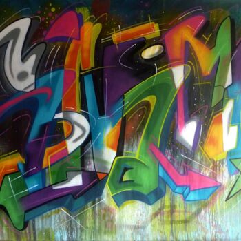 Painting titled "Tag n° 2304" by Saname, Original Artwork, Spray paint