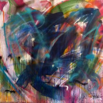 Pittura intitolato "Abstract n°2302" da Saname, Opera d'arte originale, Spray