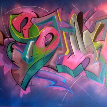 Painting titled "Tag n°2307" by Saname, Original Artwork, Spray paint