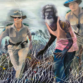 Картина под названием "Aborigène" - Sánchez Gruffy, Подлинное произведение искусства, Масло Установлен на Деревянная рама дл…