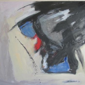 Pintura titulada "Azul y rojo sobre g…" por Jorge Alberto Sánchez Conte, Obra de arte original, Oleo