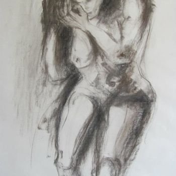 Dibujo titulada "desnudo" por Jorge Alberto Sánchez Conte, Obra de arte original, Carbón