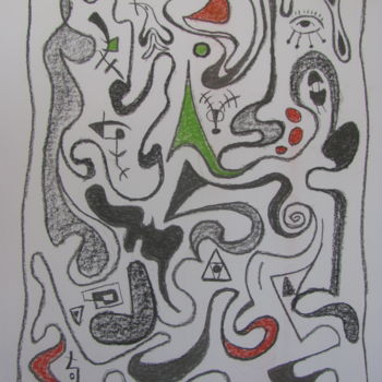 Dessin intitulée "Signos y formas" par Jorge Alberto Sánchez Conte, Œuvre d'art originale, Pastel