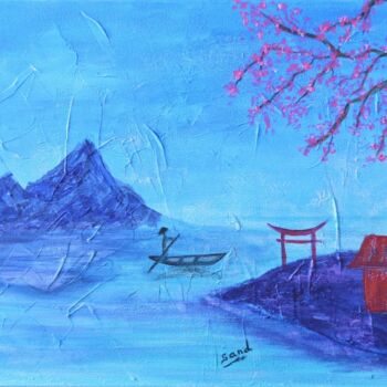 Painting titled "Walk in china" by Sand Art Paint, Original Artwork, Acrylic