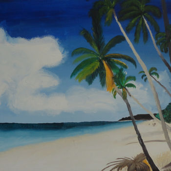 Peinture intitulée "L'île de Robinson" par Sand-Créas, Œuvre d'art originale, Acrylique