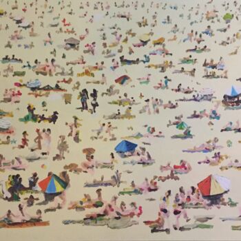 Schilderij getiteld "La plage" door Sandrine Carobbé, Origineel Kunstwerk, Acryl