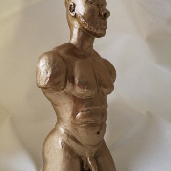 Sculpture intitulée "Un homme en or" par Sandie Pacary, Œuvre d'art originale