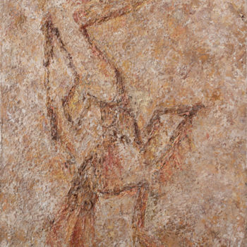 Painting titled "Pterodactyl skeleto…" by Sandipruel, Original Artwork, Acrylic