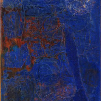 Peinture intitulée "Bleu rouillé" par Sand Laurans, Œuvre d'art originale, Pigments
