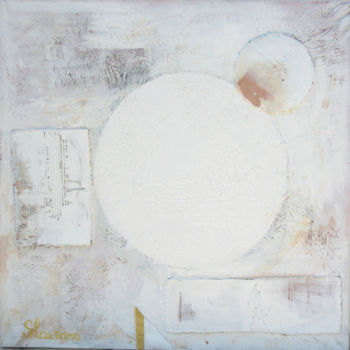 Peinture intitulée "Carré blanc ocre" par Sand Laurans, Œuvre d'art originale, Acrylique
