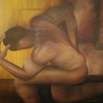Pittura intitolato "pensador" da Sandra Alves, Opera d'arte originale, Acrilico